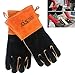 Produktbild WARM home Mode Outdoor-Grill Leder Polyester Männer und Frauen Modelle Hochtemperatur Dicke Lange Schweißhandschuhe, draussen