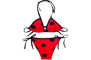Lito Angels - Costume da Bagno Ladybug Coccinella per Bambine, Pois Rossi 2 Pezzi Tankini/Bikini Triangolo