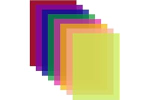 HXC Dyslexia Overlays A4 Colour Overlays for Dyslexia 8pcs Overlays for Reading Dyslexia Aids for Adults Children PVC Guided Reading Overlays for Dyslexia Irlens ADHD Visual Stress