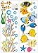 DecoBay Fish Bathroom Stickers/Childrens Room Wall Stickers - Adhesive Removable Wall Stickers Bathroom Wall Stickers