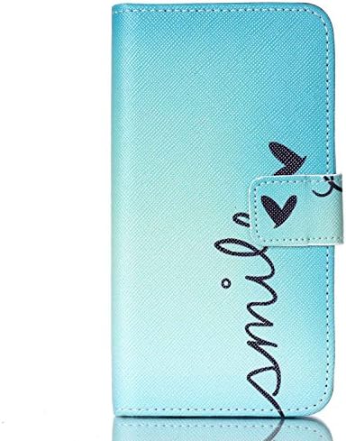 PU Leather Case for LG L Bello D331/D335 - Yihya Colorful Patterns Painting Flip Wallet Magnetic Stand Protective Cover Pouch with Card Slot + Stylus Pen--Smile