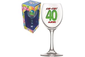 DOR BICCHIERE 40 ANNI Calice vetro Gadget stampato idea regalo festa 40° Compleanno