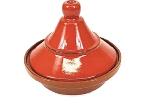Verano Spanish Ceramics Selena Hand Dipped Glaze Large Tagine - Home Cooking Kitchen Restaurant Dining Décor Dishware Cookware Crockery Casserole Food Cooking Pot Serving Dish Gift - 27cm Red
