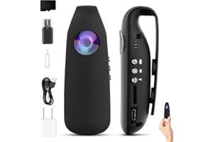 DERUAKU Spy Camera,1080P FHD Small Camera,Body Mounted Camera 32GB ,Mini Body Wear Wearable,Pocket Clip for Office,Motion Detection,with Night Vision ,Mini Spy Hidden Camera,Security Guard,Home,Hiking gift