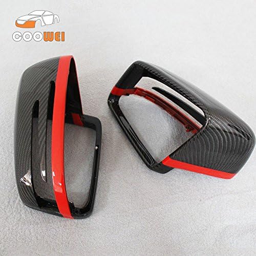 Red B style 1:1Replacement Carbon Fiber rearview mirror cover for A B C E S CLS GLK Class W176 W246 W204 W212 W221 X204 C218
