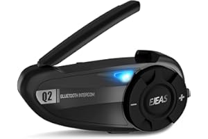 EJEAS Q2 casco da moto Intercom Bluetooth e Bluetooth 5.1 interfono senza fili da moto possono essere utilizzati per due motociclisti entro 800 metri contemporaneamente