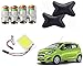 Auto Pearl Premium Quality Car Accessories Combo of Car Tyre Air Alert Valve Cap Set of 4 Pcs. & SMD/LED Interior Roof Ceiling Light. & Black Designer Car Neck Rest Set of 2 Pcs. For Chevrolet Beat Type-2 RS.759.00