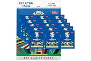 Generisch Topps UEFA EURO 2024 - Colección de pegatinas – 1 paquete de inicio + 15 x bolsas de pegatinas