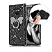 Price comparison product image Cestor Glitter Case for Samsung Galaxy Note 9,Luxury Bling Diamond Sparkle Flash Powder Back Cover Shockproof Flexible Soft TPU Case with Butterfly Ring Holder Kickstand for Samsung Galaxy Note 9,Black