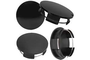 Tissting 4 Pcs Tapas para Llantas, Embellecedor para Llantas,Tapa Buje, OD 57 mm ID 50 mm Tapacubos Centrales Universales ABS Plástico Negro Tapas de Centro Rueda Accesorios para Coche