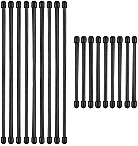 Acxeon Rubber Magic Cable Tie reusable Twist Ties Cable Organizer Wire Gear Tie 24 Torsion Bar for Universal Use (Black)