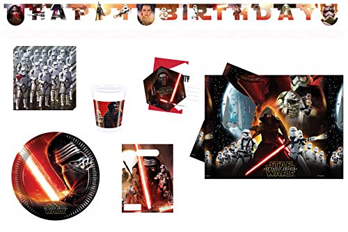 großes Star Wars Force Awakens Geburtstagsset Kindergeburtstag Deko Partygeschirr