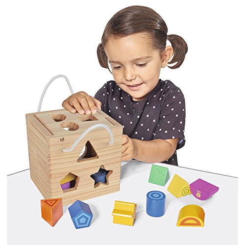 Eichhorn 100002092 – Steckwürfel aus Holz, 13-teilig, Holz natur/bunt – 14,5×14,5×14,5 cm – Spielwürfel – Motorik - 3