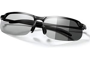 MIRYEA Polarized Photochromic Outdoor Sports Safety Sunglasses for Men Women Anti Glare UV400 Protection for Day and Night Driving Cycling Golf Running Cycling Fishing Eyewear Sun Glasses