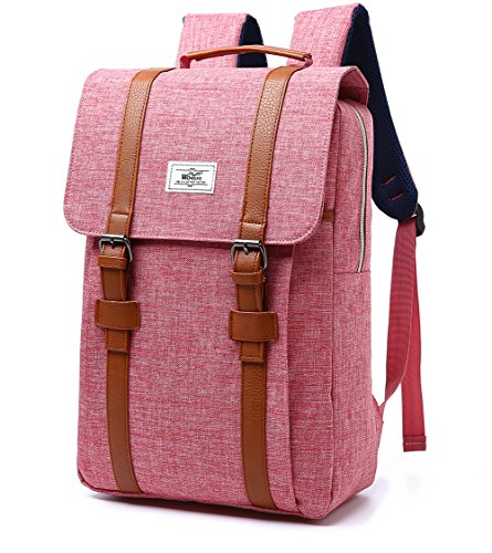 Fexkean Laptop Rucksack Backpack Vintage Canvas f  r bis zu 15 6 zoll Laptop Notebook Computer Arbeit Campus Studenten Outdoor Reisen Wandern mit Gro 