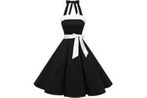 Timormode Abito Vintage Donne Vestito Cocktail 1950 Gonna retrò Estiva Rockabilly Allacciatura al Collo di Polka Dots Molti Colori