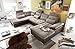 Produktbild Couch "Jakarta" Wohnlandschaft Sofa Lederlook Schlaffunktion Schlafsofa braun grau Ottomane links 324 cm