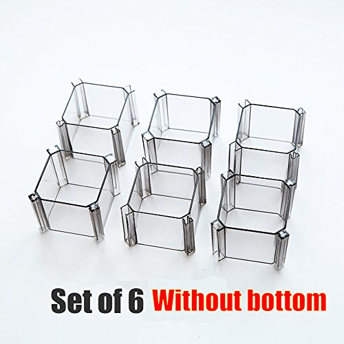 Warrah Verstellbarer Set von 6 Boxen Organizer Schubladen Trennwand für Kleidung Socken BHS und mehr. Schwarz - 2
