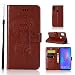 Produktbild 2× Flip Handy Schutzhülle für Honor 8X, Stoßfest Weich PU Leder Damen Herren Karten Magnet Stand Halter Farbdruck Brieftasche Klappetui (Braun+Minzgrün)