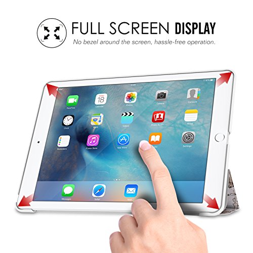 MoKo Hülle für iPad Pro 9.7 – Ultra Lightweight Slim PU Leder Tasche Schutzhülle Schale Smart Shell Case mit Auto Schlaf / Wach Funktion und Standfunktion für Apple iPad Pro 9.7 Zoll Tablet, Landkarte B112 - 3