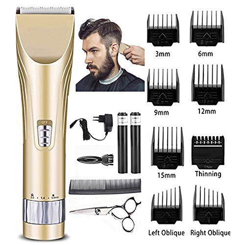 MXIN Tondeuse Cheveux Hommes, Tondeuse Cheveux Hommes Professionnel, Tondeuse Cheveux Hommes de précision Fader Tondeuse avec Fonctions 5 Lames réglables, 8 Peignes à Cristaux liquides tondeuses