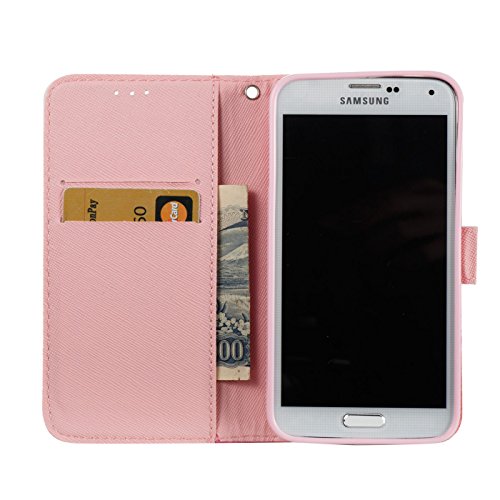 Samsung Galaxy S5 Leder Hülle,Galaxy S5 Book Case,TOYYM Folio PU Leder Wallet Tasche Case mit Standfunktion Karteneinschub und Magnetverschluß,Notebook Flip Cover Brieftasche Handytasche Innere Bumper Back Case Etui Hüllen für Samsung Galaxy S5,Wüste - 5