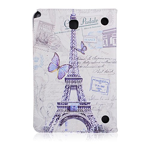 Galaxy Tab A 9.7 T550 Hülle, Deenor Oil painting Design Flip Tasche PU Leder Abdeckung Stand Schutzhülle für Samsung Galaxy Tab A 9.7 SM-T550. (Tower and Butterfly) - 3