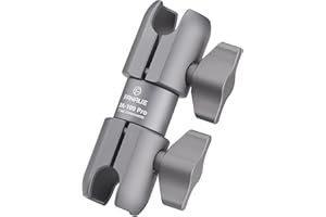 FANAUE DA-ES100PRO Brazo de Doble Enchufe Compatible con RAM mounts B tamaño Cabeza de Bola de 1 Pulgada y Soporte para Celular de Bicicleta, Soporte para Celular de Moto, Aluminio Longitud 3.7"