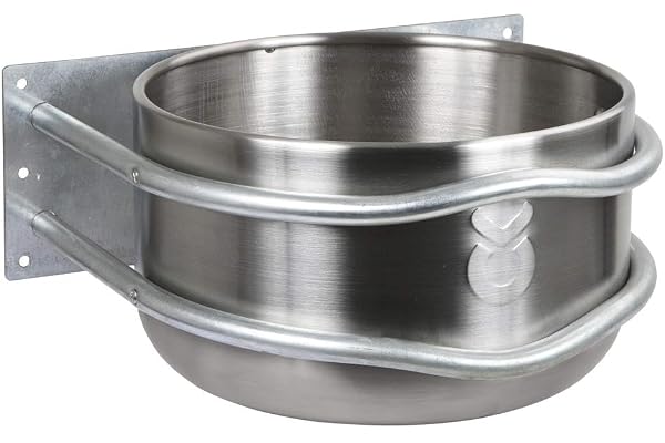 Kerbl Mangeoire Ronde en Acier Inoxydable pour Cheval