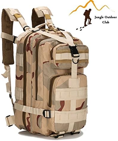 Jungle Field 3P Bag 30L MOLLE Attack Pack Military Rucksack Hiking Camping Climbing recreation cycling Tactical Backpack ,Three sand color