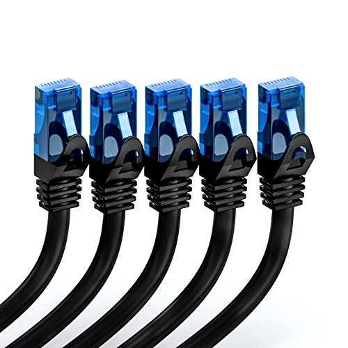 [SET 5 Stück] deleyCON 0,5m CAT6 Netzwerkkabel / U-UTP RJ45 / CAT-6 Lan Kabel Patchkabel Kupfer / Switch Router Modem Repeater Patchpanel – Schwarz - 2