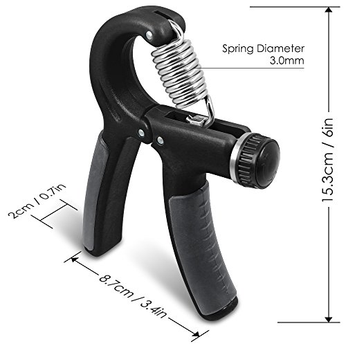 DLAND Handgriff des Stärkungsmittel im 2er-Pack Fitness Pinch Meter einstellbarem Widerstand 22-88 Lbs Arm Hand Gripper Exerciser-Anti-Rutsch - 4