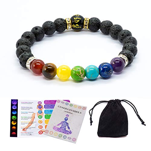 Wiccan Star Natur Chakra Armband mit schmuckschatulle & bedeutung Karte