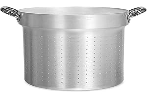 Pentole Agnelli Passoire à pâtes cylindrique pour marmite, en Aluminium, avec 2 anses en Acier Inoxydable, Argent 28 cm Argent
