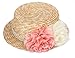 Produktbild Kentop Damen Strohhut Zylinderhut Kreissäge Sunscreen Sonnenhut Sommer Runde Flat Top Brim Strand Hut mit Spitze Blume