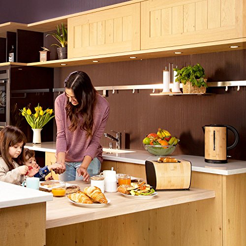 Klarstein Bamboo Garden Frühstücksset 3 teiliges Küchenset aus Bambus (Kaffeemaschine mit Timer, LED-Wasserkocher) hellbraun - 2