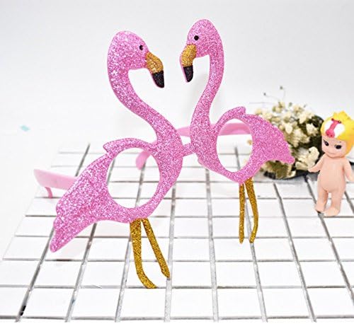 DROVE Bling Flamingo Glasses Shiny Glasses Party Prop Eyewear Decor