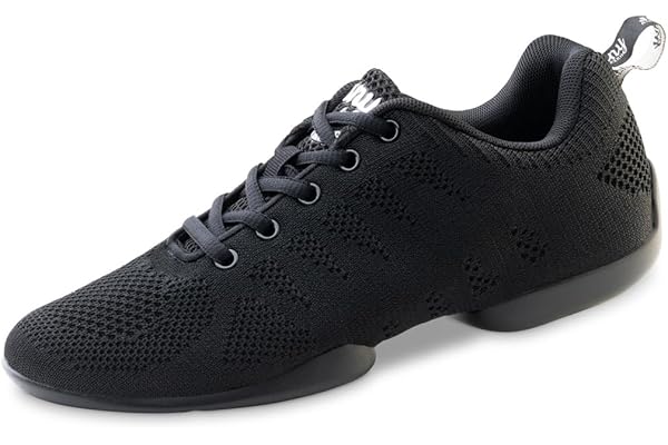 Anna Kern herr dans-sneakers 4020 djärv – textil svart – normal bredd – 1 cm sneakerklack – delad PU-sula