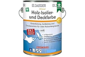 Kronen/ Jaeger Holz-Isolier- und Deckfarbe 319 2,5 Liter ,Weiß Matt, Aquarell