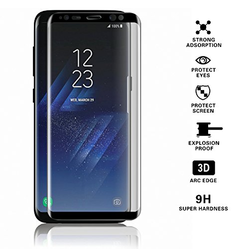 Protection écran Samsung Galaxy S8, SOCU Film de protection d'écran en Verre Trempé [3D Couverture complète] pour Samsung Galaxy S8 