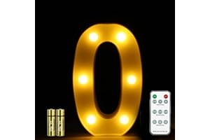 HONPHIER® LED Number Lights Remote Control Marquee Decoration Light Up Numbers Night Light Lights Sign for Home Party Wedding Anniversary Decor Battery Operated (0)