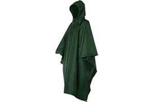 TOMSHOO Poncho Lluvia Hombre Capa de Lluvia Poncho de Senderismo Poncho de Bicicleta 3 en 1 Multifunción