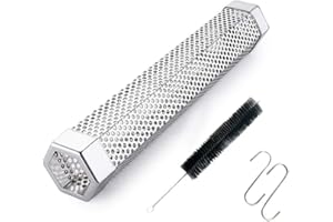 TINMIX Pellet Smoker Tube Zum Grillen, 12 Zoll Premium Edelstahl BBQ Holz Pellet Tube für Gas Holzkohle Elektrogrill, Sechseckig Mit 2 S-Form Haken und 1 Reinigungsbürste
