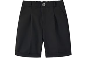 LOLANTA Shorts Scolastici Ragazzi, Shorts Eleganti per Bambini, Pantaloni Formali Estivi Bambini, Pantaloncini Uniforme con Vita Regolabile 2-13 Anni