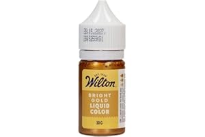 ‎WILTON Wilton Liquid Color Bright Gold: Lebensmittelfarbe Flüssig für Buttercreme und Fondant, Wasserbasierte Aquarellfarbe mit Glycerin - 30 g