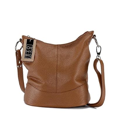 OH MY BAG Sac à main femme en cuir porté bandoulière Modèle Beaubourg cognac foncé - SPECIAL BLACK FRIDAY