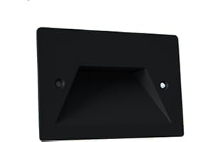 DAMASTOREITALIA Universo Faretto segnapassi da esterno lampada da muro IP65 LED 3W ad incasso per scatola cassetta 503 scale giardino viale gradini nero bianco o grigio (Nero - Bianco freddo 6000K)