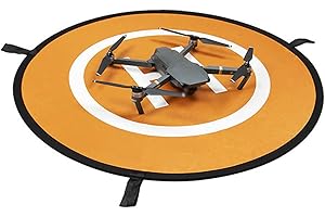 HUAYT Drone Landing Pad, Universal Foldable Portable Waterproof Helipad with Reflective Strips and Nails,2 Side Use for All DJI Drones FPV/Spark/Mavic Pro Inspire 2/1 3DR Solo Phantom 2/3/4 Pro (55cm)
