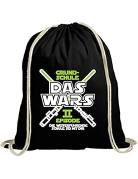 Einschulung 5. Klasse natur Turnbeutel Laserschwert Grundschule Das Wars - Episode II