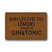 Produktbild Eureya-Fußmatte für den Eingangsbereich drinnen oder draußen, Gummimatte/Teppich, dekorativ,When Life Gives You Lemons Make a Gin&tonic,40x60cm